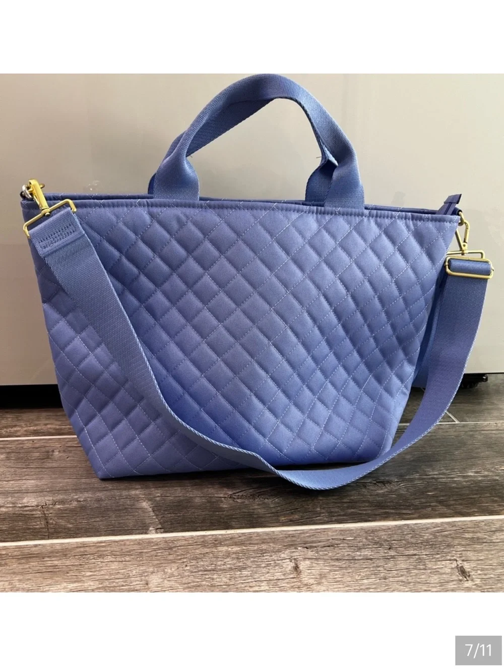 Canvelle • Blue Crossbody Zip Tote New